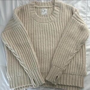 Aerie Cream Knit Sweater